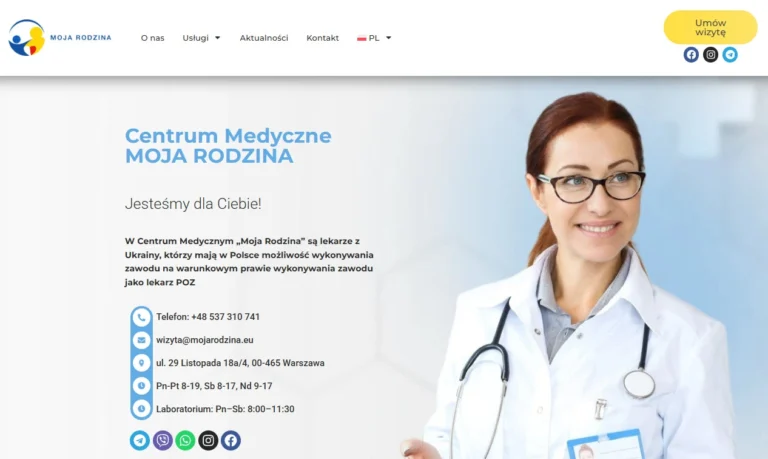 Nowa strona internetowa Centrum Medycznego Moja Rodzina.