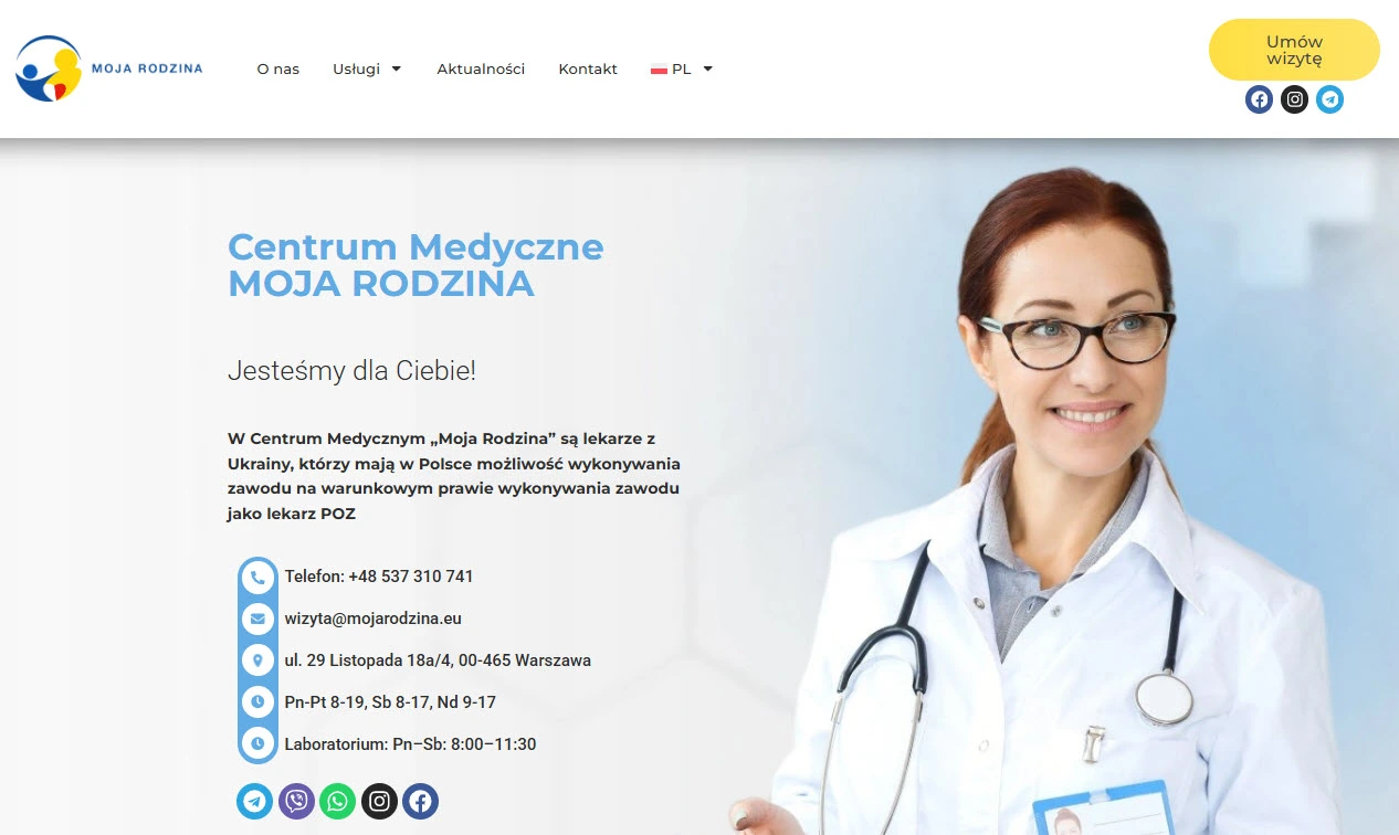 Nowa strona internetowa Centrum Medycznego Moja Rodzina.